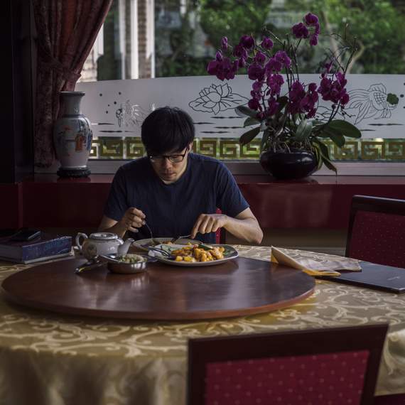 Benjamin Li in het restaurant